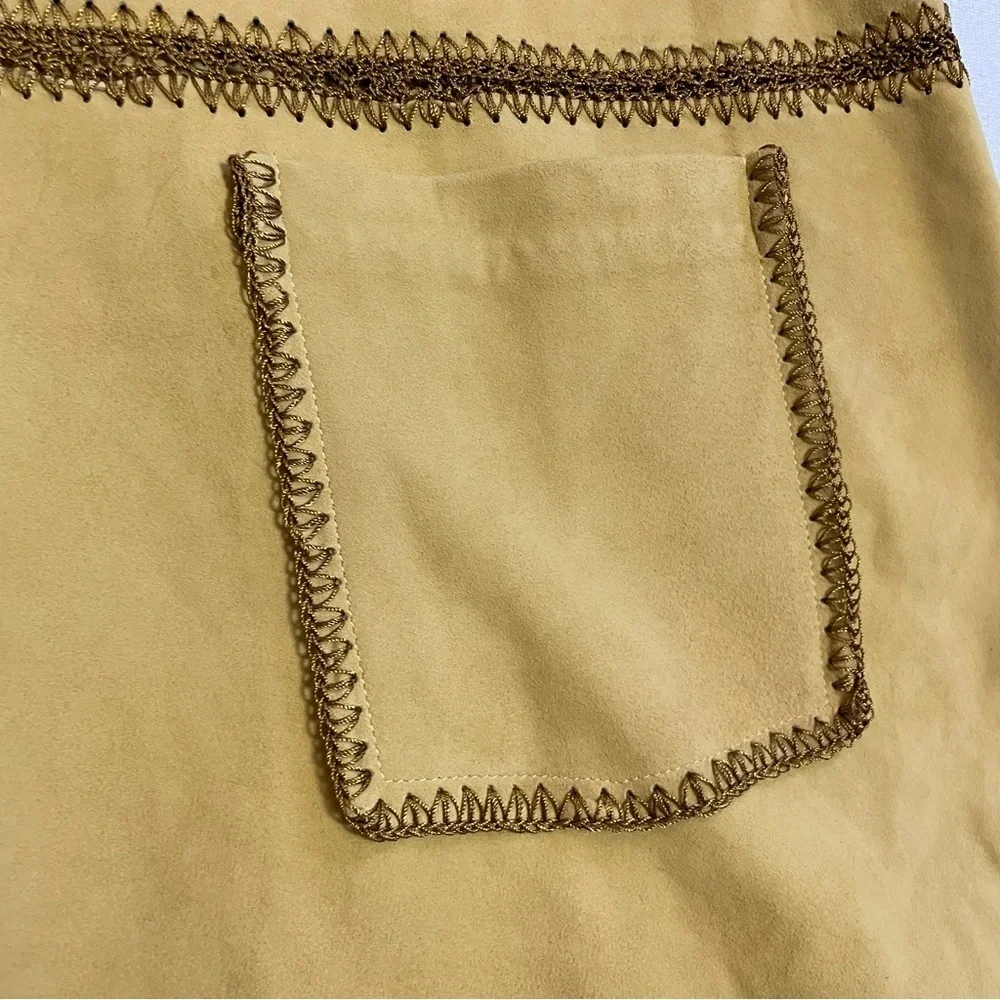 New Free People Adeline Goat Leather Mini Dress Vest Size M